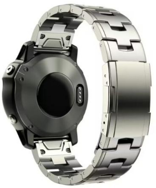 피닉스 ​​7X 7 Solar/6 Pro/5 Plus/Instinct/에픽스 Gen2 스트랩용 가민 22mm 26mm 퀵 핏 티타늄 메탈 시, 2)Titanium 색상