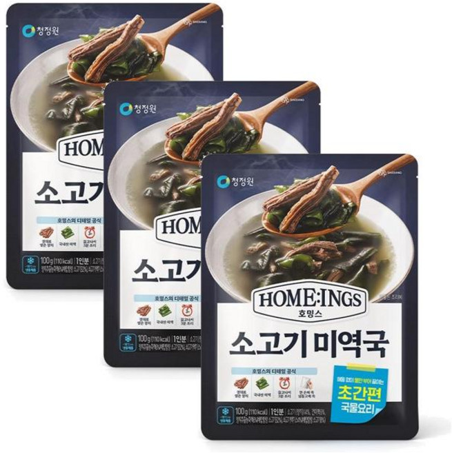 청정원 호밍스 소고기 미역국 100g 3개