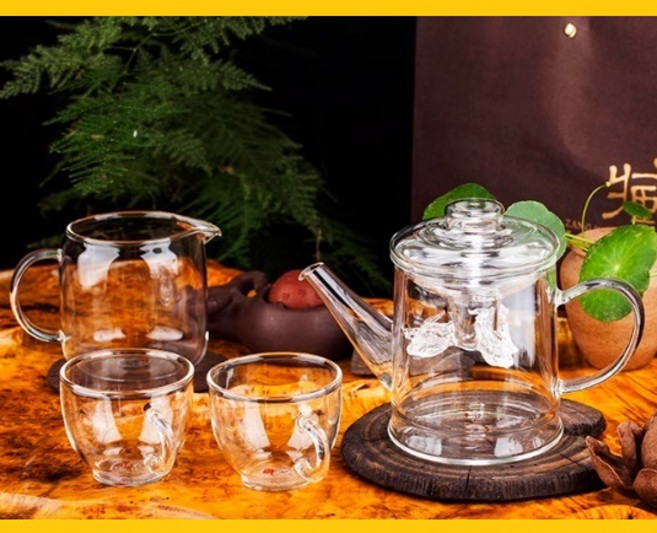호화랑 운남보이차고 차고우리는 다관 티포트 보이차주전자 간편한 내열유리 차고전용충포기 용호차고충포기세트상품 tt4503, 1개