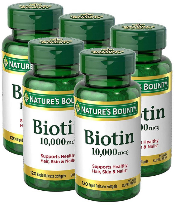 Nature's Bounty 비오틴 10000mcg 120정 5병, 5개