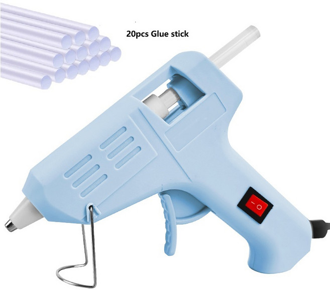 핫멜트 글루건 DIY 미니 가정용 산업용 건 열 온도 써모 EU 전기 수리 도구 7mm 스틱 사용 20W, 01 20pcs Glue stick, 1개