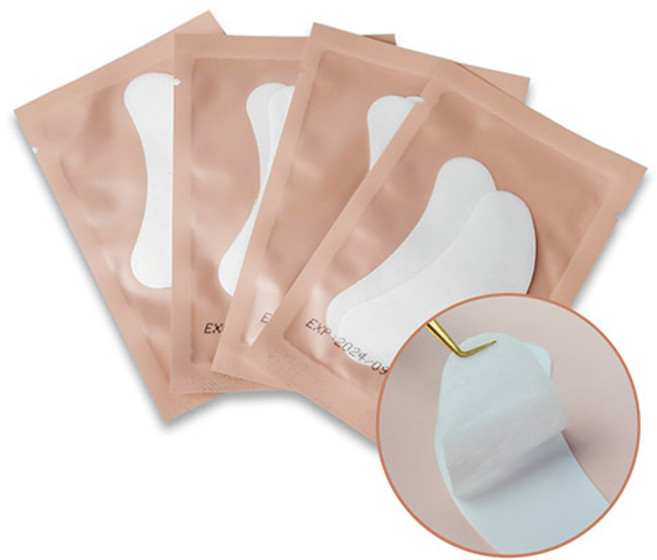 속눈썹 아이패치 핑크 (반달형) / 속눈썹 연장 속눈썹펌 언더 아이패치, 1세트