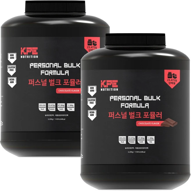 퍼스널벌크포뮬러 게이너 3.2kg 식물성단백질 탄수화물 프로틴 보충제, 2개 - 쿠팡