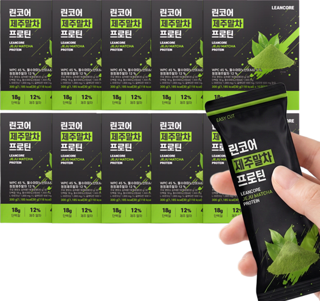 린코어 제주산 말차 단백질 쉐이크 고단백 프로틴 파우더 스틱 식단관리, 100개, 30g