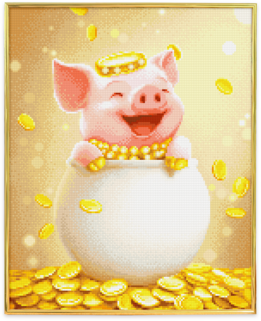 블링블링 보석십자수 슬림액자패키지 50x40cm (AB+원형), 1세트, BL5040-023 (복담으면돼지)