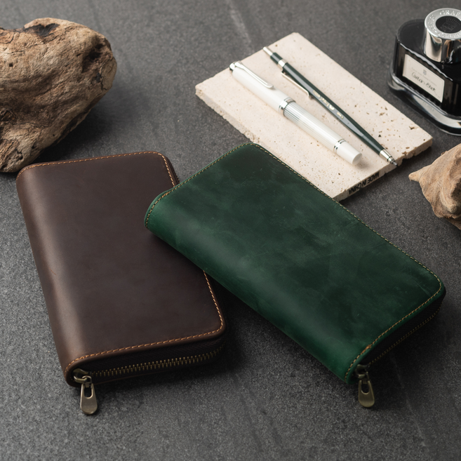 야자컴퍼니 오구육색 천연가죽 만년필 케이스 6 Colors, 블루