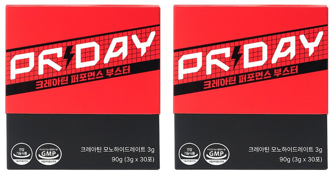PRDAY 크레아틴 퍼포먼스 부스터 크레아퓨어 모노하이드레이트 레몬맛, 2박스, 30회분