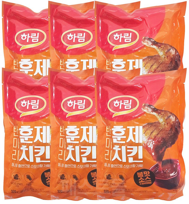 하림)반마리훈제치킨, 6개, 320g