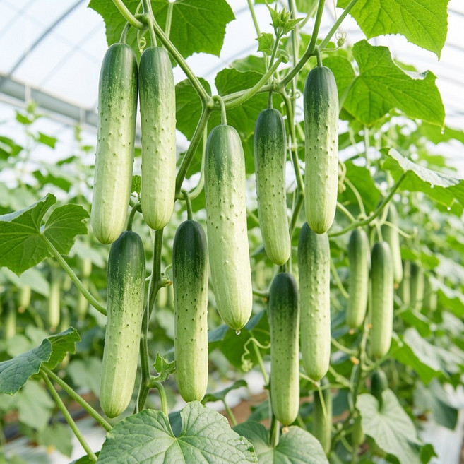 [하늘밭]국내산 친환경 무농약 상주 특상 백다다기 백침오이 오이지용 오이, 1박스, 10kg( (50개)