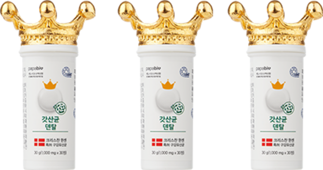 구강 입냄새 유산균 갓산균 덴탈 온가족용 아기 어린이 유아 성인 1000mg, 3박스, 30정