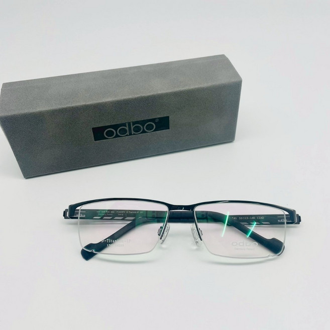 odbo 1741 C2AD 亮面槍色半框眼鏡 德國品牌 輕量舒適