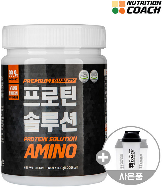 [뉴트리션코치] 프로틴솔루션 아미노 (8종 필수아미노산+글루타민) 보충제, 300g, 1개