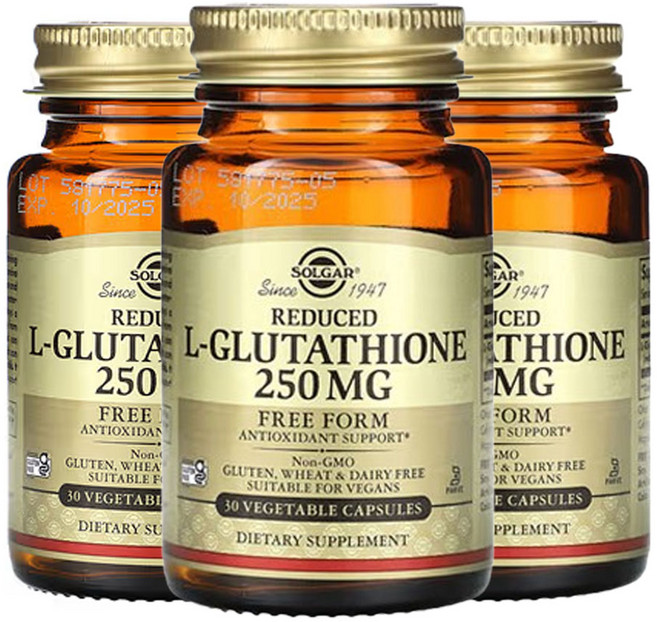 솔가 3개X 환원 L글루타치온 250mg 베지 캡슐 30정, 3개
