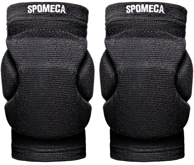 스포메카 무릎보호대 쿠션 배구아대 킨볼 추크볼 피구 유격훈련, 블랙, 1세트