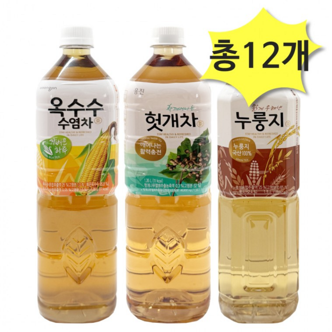 더샵 웅진 옥수수수염차1.35 +헛개차1.35 +누룽지1.5L (x 12개입), 4.2L