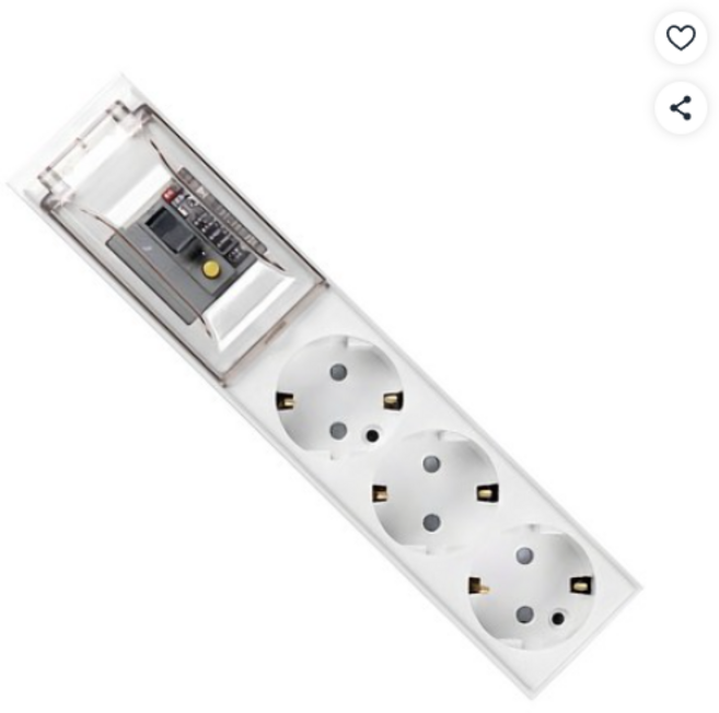 이어지다 고용량 누전 차단기 멀티탭 3구 OSN323, 1.5m, WHITE, 1개