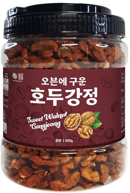 오븐에 구운 수제 호두정과 호두강정 650g(통), 1개, 650g