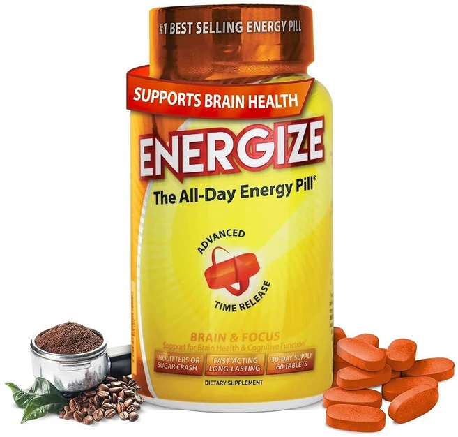 아이사토리 에너자이징 카페인 알약 - 충돌 없이 빠르게 작용하며 하루 종일 에너지 지원을 위한 타임 릴리스, Energize Brain and Focus, 60정 - 쿠팡