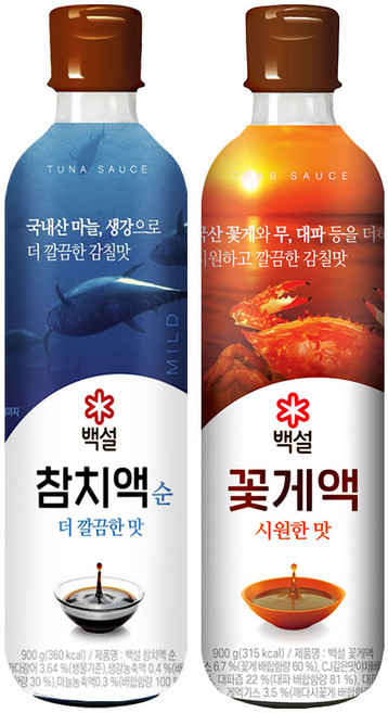 CJ 백설 꽃게액 900G + 백설 참치액 순 더깔끔한맛 900G, 6세트