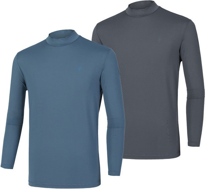 [투엘라] (1+1) 남성 냉감 반폴라 긴팔 티셔츠_러닝 골프 아이스웨이