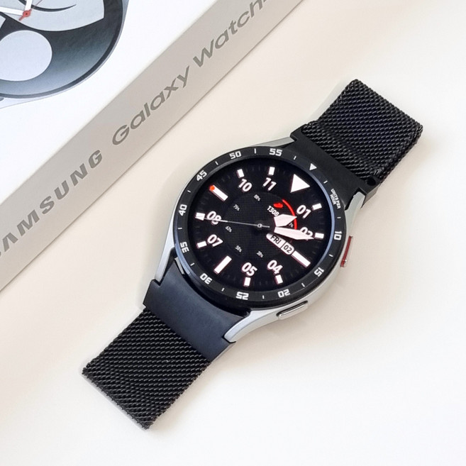 영스피플 갤럭시워치8 7 6 5 4 호환 타임 베젤링 40 44 메탈 보호 케이스, 블랙, 44mm (워치4/5/6/7/8)