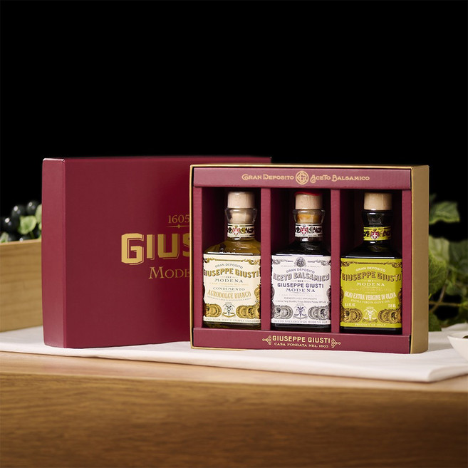 선물 세트 주세페주스티 올리브오일 250ml & 1메달 큐빅 발사믹 식초 250ml & 화이트 발사믹식초 250ml 쥬세페쥬스티 3종, 1개
