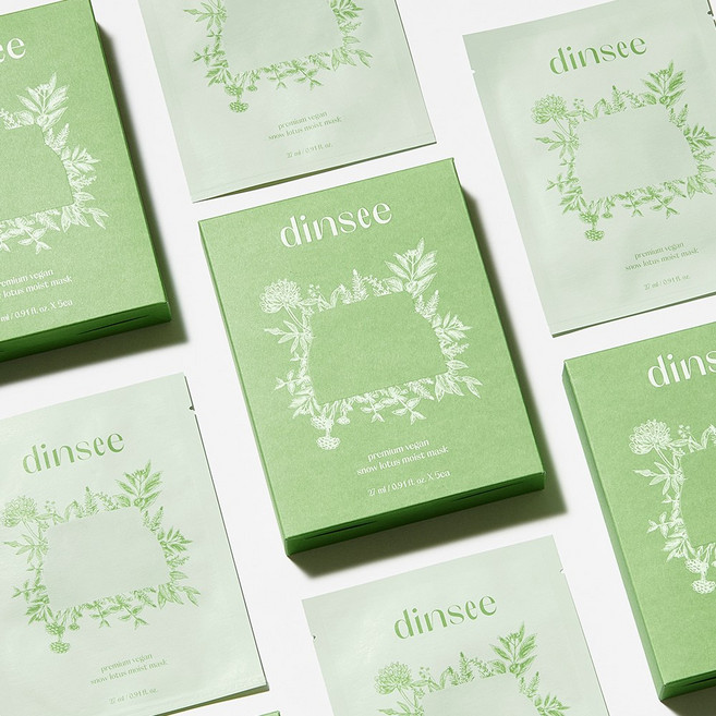 [딘시] 프리미엄 비건 눈연꽃 히알루론산 수분 마스크 27ml, 2개, 5개입