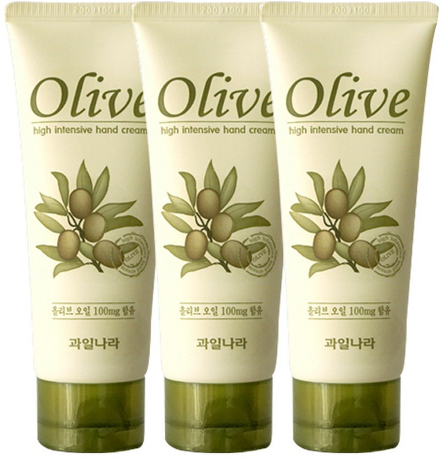 과일나라 올리브 인텐시브 핸드크림, 100ml, 3개