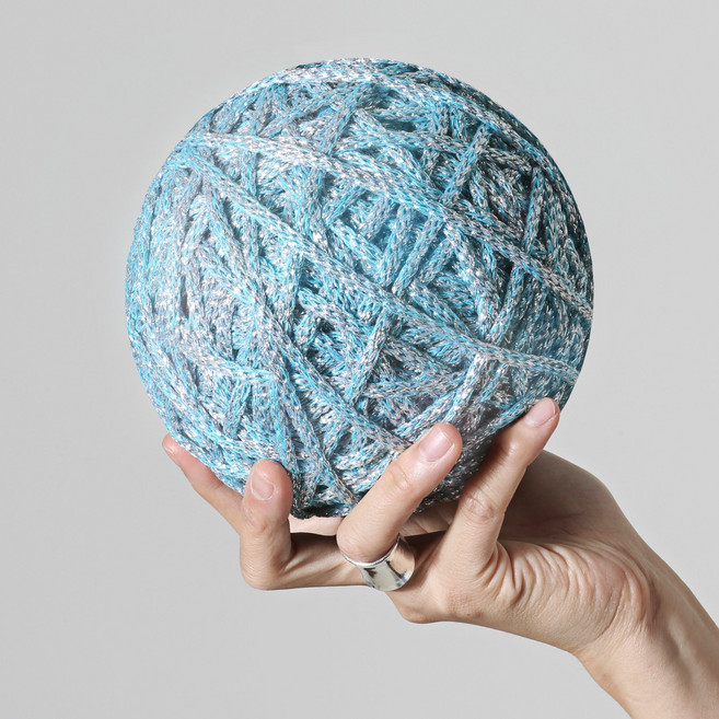 슈퍼스토리 핸드메이드 얀 뜨개실 볼드 실버니팅볼 골드니팅볼 5mm 300g (패턴가이드 SV05GUIDE1 포함), 1개, 비치 실버 300g