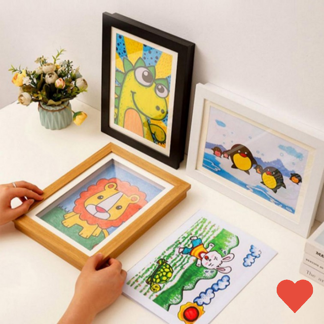 미술놀이 아동 유아 그림 페인팅 보관 정리 벽걸이액자, 1개, 상품 상세페이지 참조 (3926)
