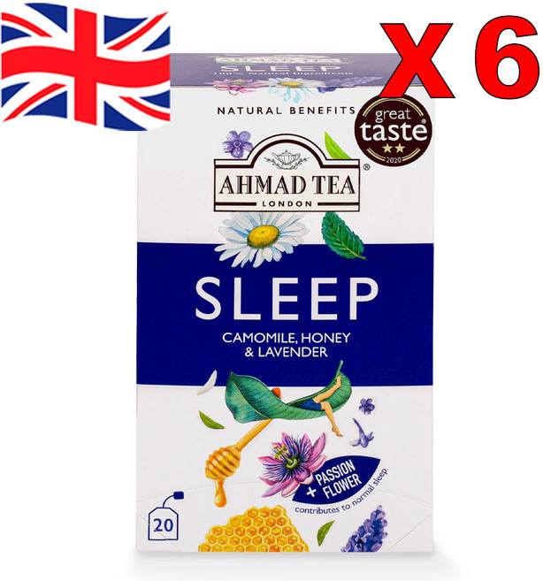 20개입 6개 아마드티 슬립 카모마일 허니 앤 라벤더 허브차 티백 Ahmad tea, 2g