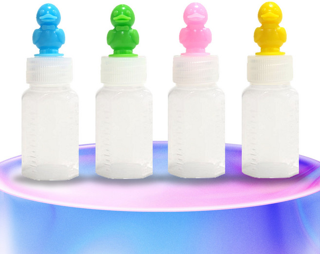 12cc 캐릭터 투약병 물약병 긴마개 말랑이 pe 오리 100개 (색상선택 가능), 12cc 노란색, 1개