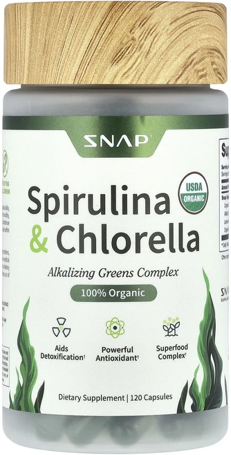 스넵서플라이먼츠 스피루리나 & 클로렐라 120 캡슐, 6개, 120정 - 쿠팡