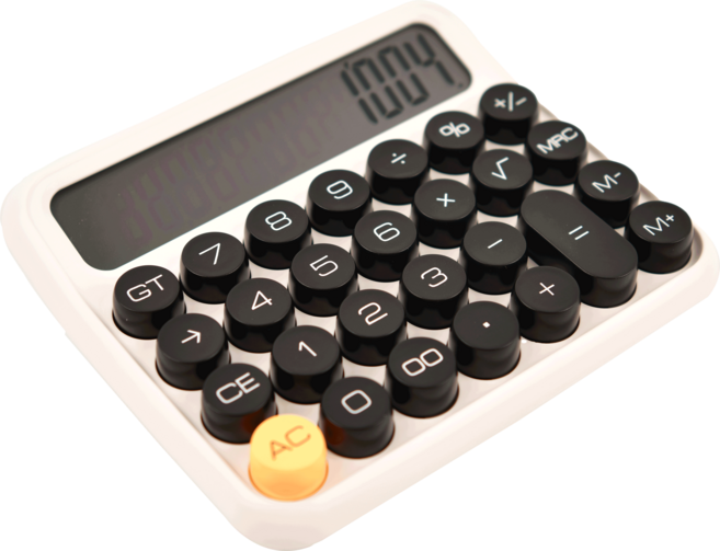 프라홈 레트로 대형 기계식 빅버튼 전자 계산기 청축 키캡, 키보드 키캡 타입 파스텔 하얀색