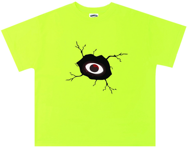 [나노핏 키즈]로블록스 도어즈 시크 아이즈 형광그린 반팔티셔츠