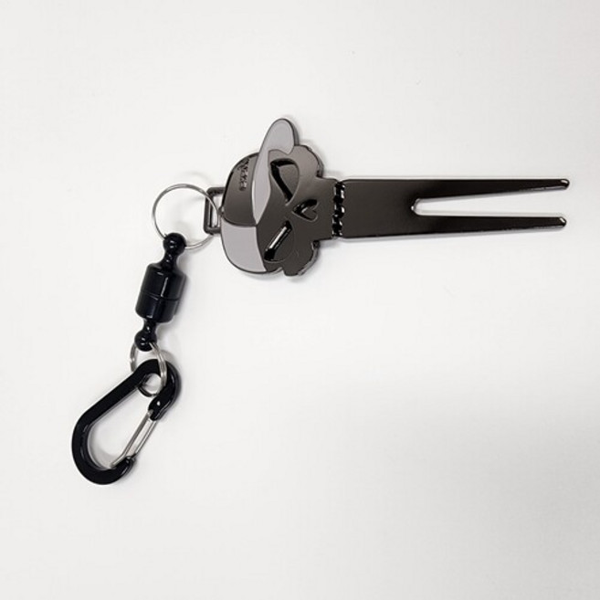 볼마크 겸용 그린 보수기 디봇 수리기 ( 자석 홀더 ), 1개, 검정