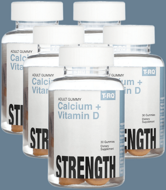 T-RQ 성인용 구미젤리 칼슘 + 비타민D 딸기 오렌지 체리 30개 5개묶음, 30정