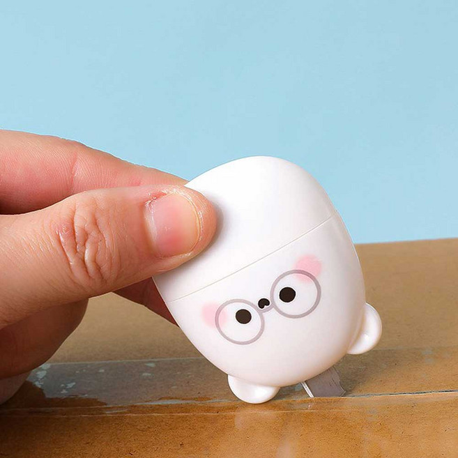 미즈코스 아기곰 개인정보 보호 유출 방지 스탬프 택배 송장 지우개, 1개, 화이트