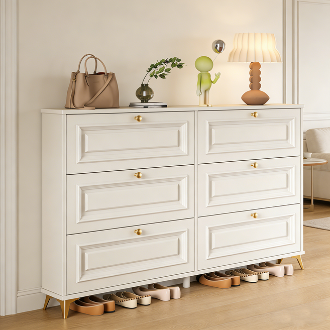 북유럽 스타일 수납 신발장 화이트 현관 정리장 자취방 추천, 3단, A13