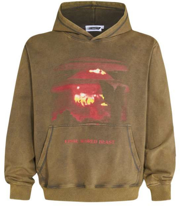 여자 루즈핏 후드티 헤비코튼 아마겟돈 프린팅 후디