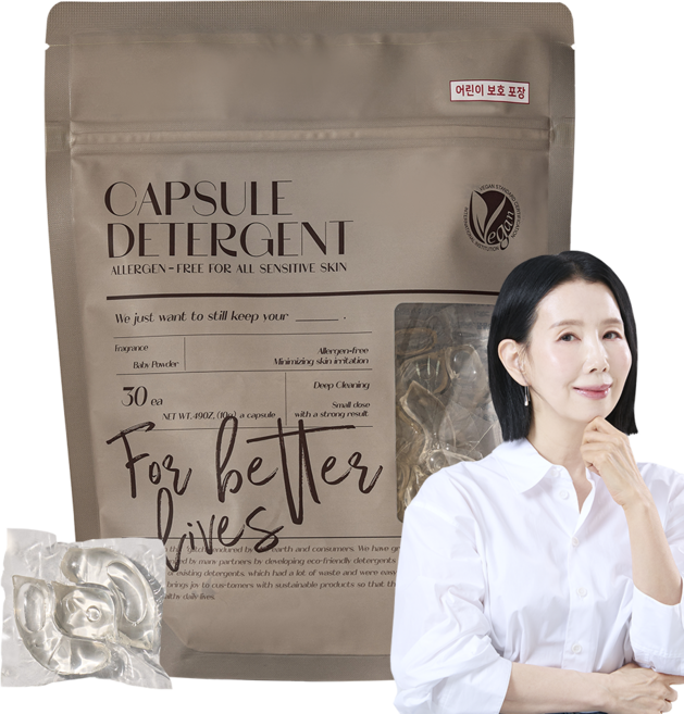 블루워시 비건 임산부 신생아 유아 초고농축 세탁 캡슐 세제 베이비파우더향, 1개, 30개입