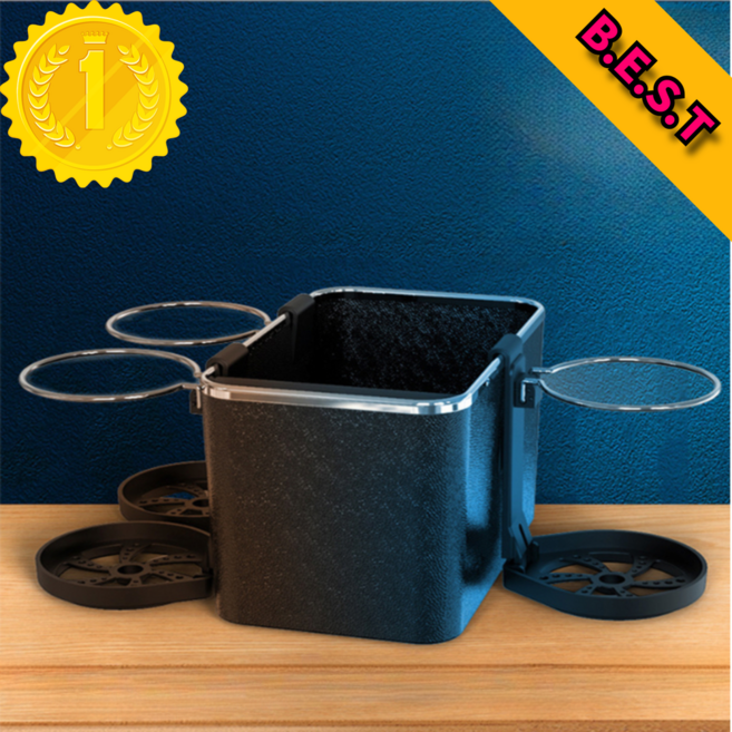 퍼니엘르디 차량용 대용량 수납 컵홀더 거치대, 블랙, 1개