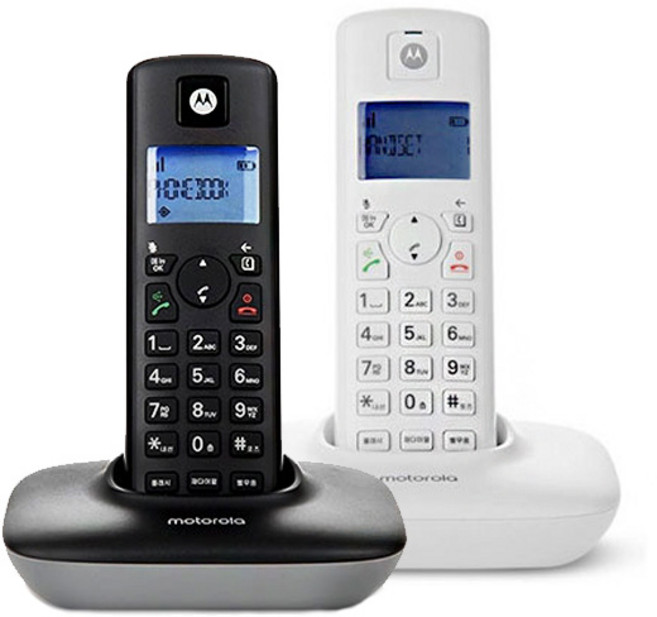 모토로라 무선 전화기 T401A 화이트/블랙
