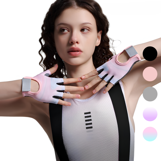 로랑스 3세대 굳은살방지 미끄럼방지 여자 여성 전용 헬스 장갑 여름 필라테스 등산 스피닝 요가 운동, 오로라 핑크, 1개