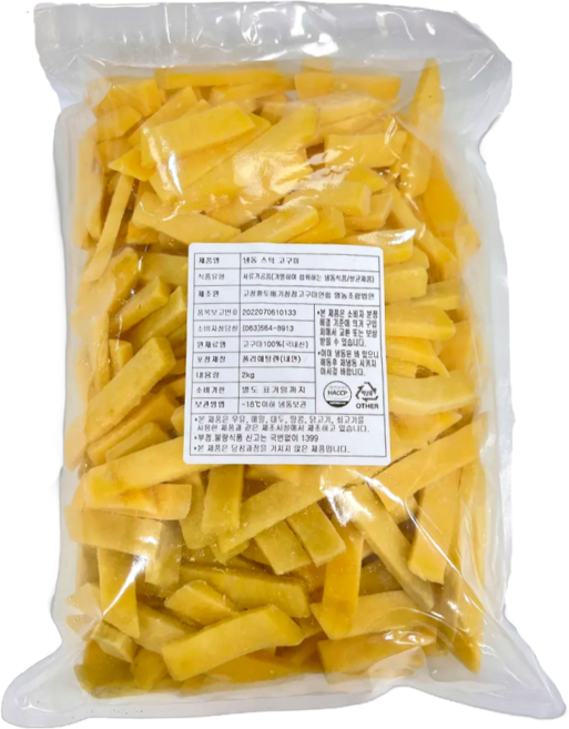 국내산 냉동 스틱 고구마 튀김용 닭갈비용 업소용 대용량, 2000g, 1개