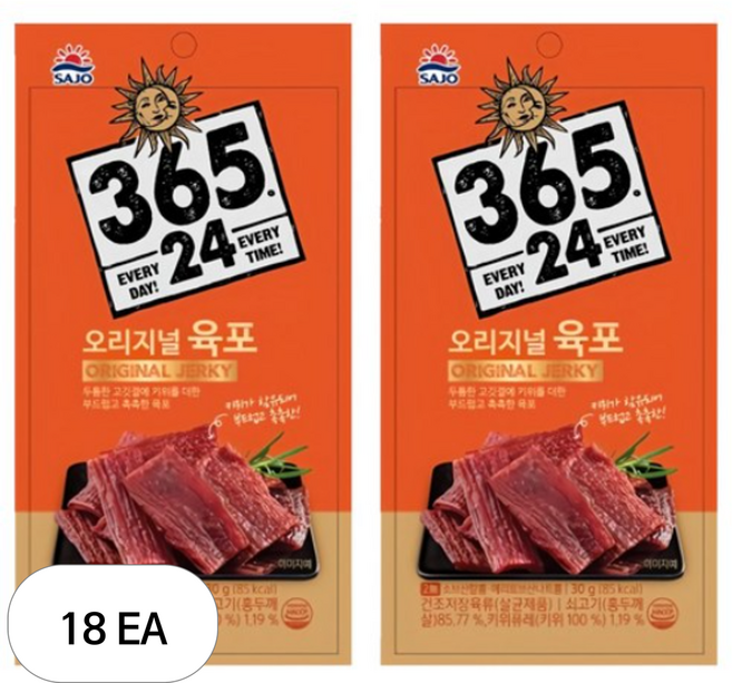 해표 24육포 오리지널, 30g, 18개
