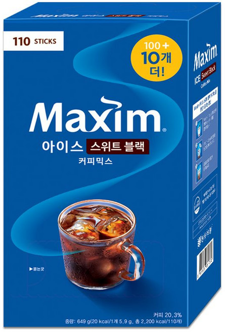 맥심 아이스 스위트 블랙 커피믹스, 5.9g, 110개입, 1개