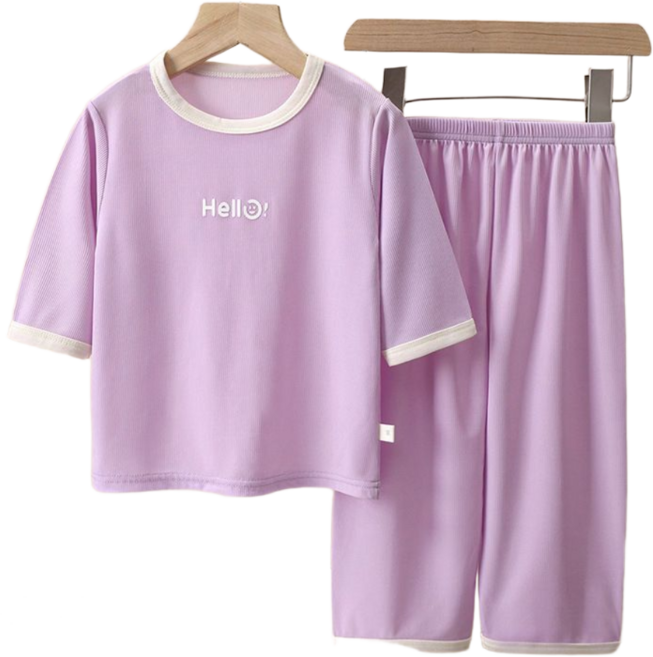 팝키즈 초등 주니어 냉감 헬로 실내복 칠부 잠옷 파자마
