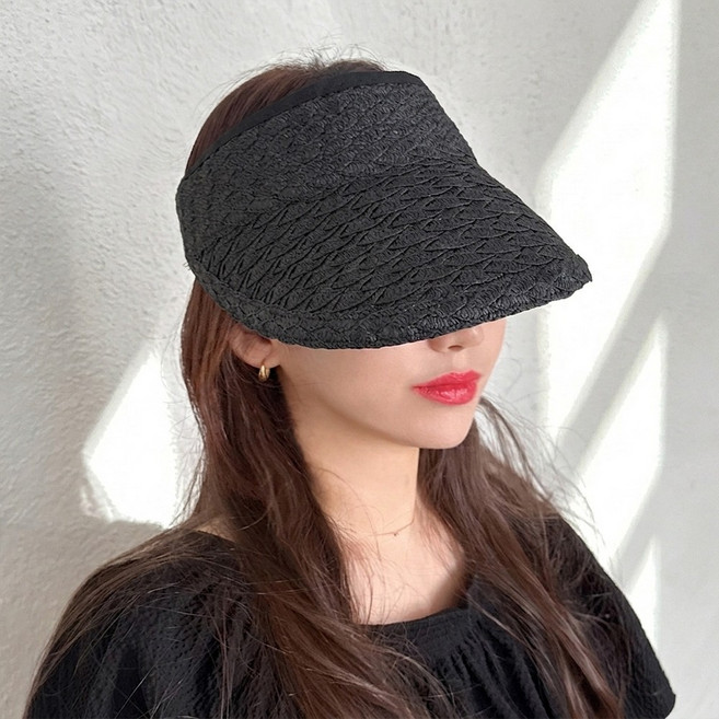 베리룸 돌돌이 썬캡 라탄 모자