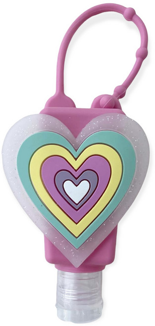 휴대용 손소독제 케이스 용기 캐릭터 홀더 30ml, 4. 무지개하트, 1개